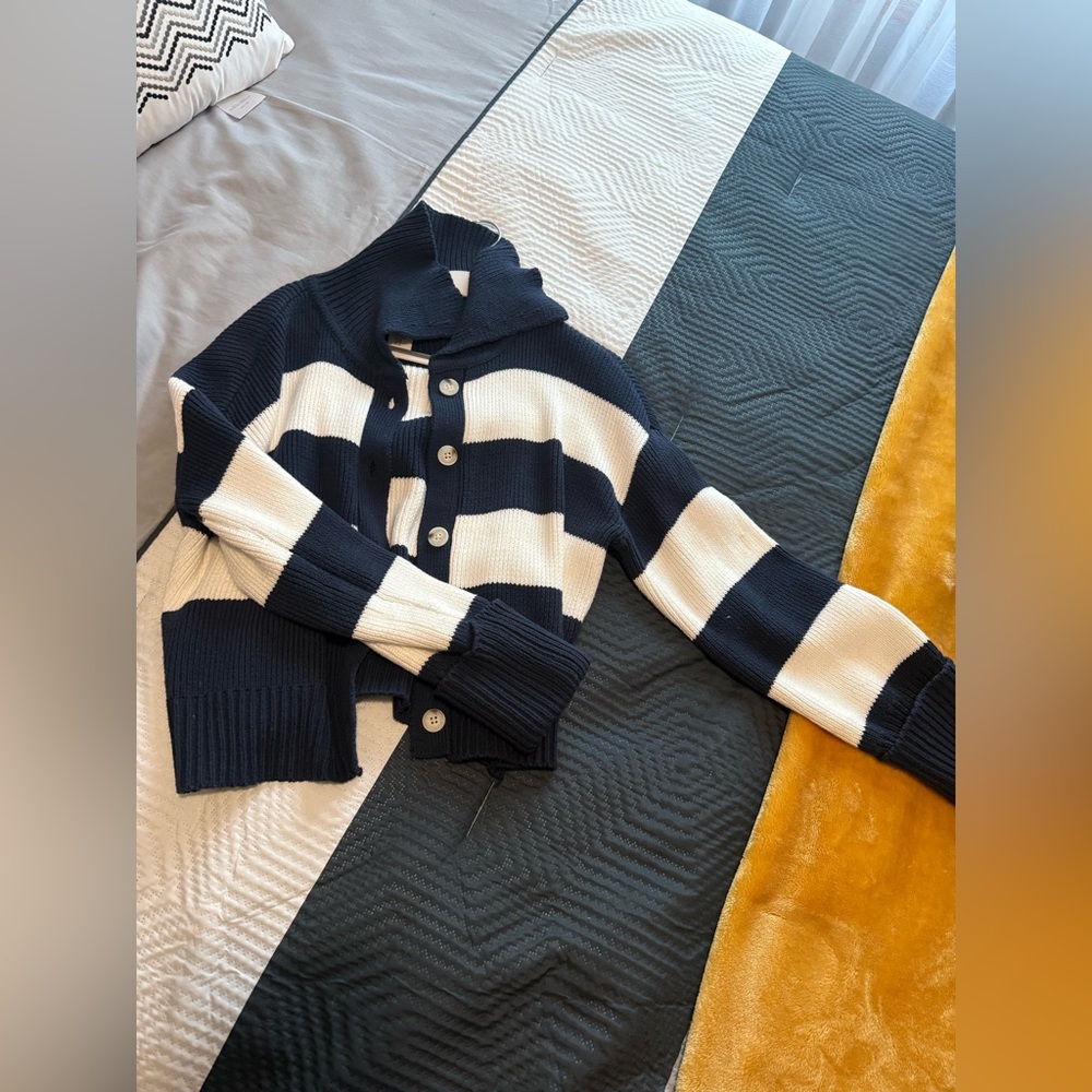 Jessica Simpson Black and White Striped Sweater
